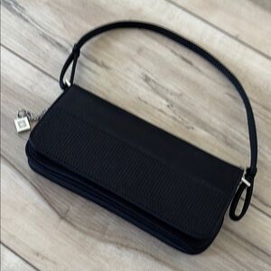Anne Klein Black Shoulder Bag Sleek Minimalist Design